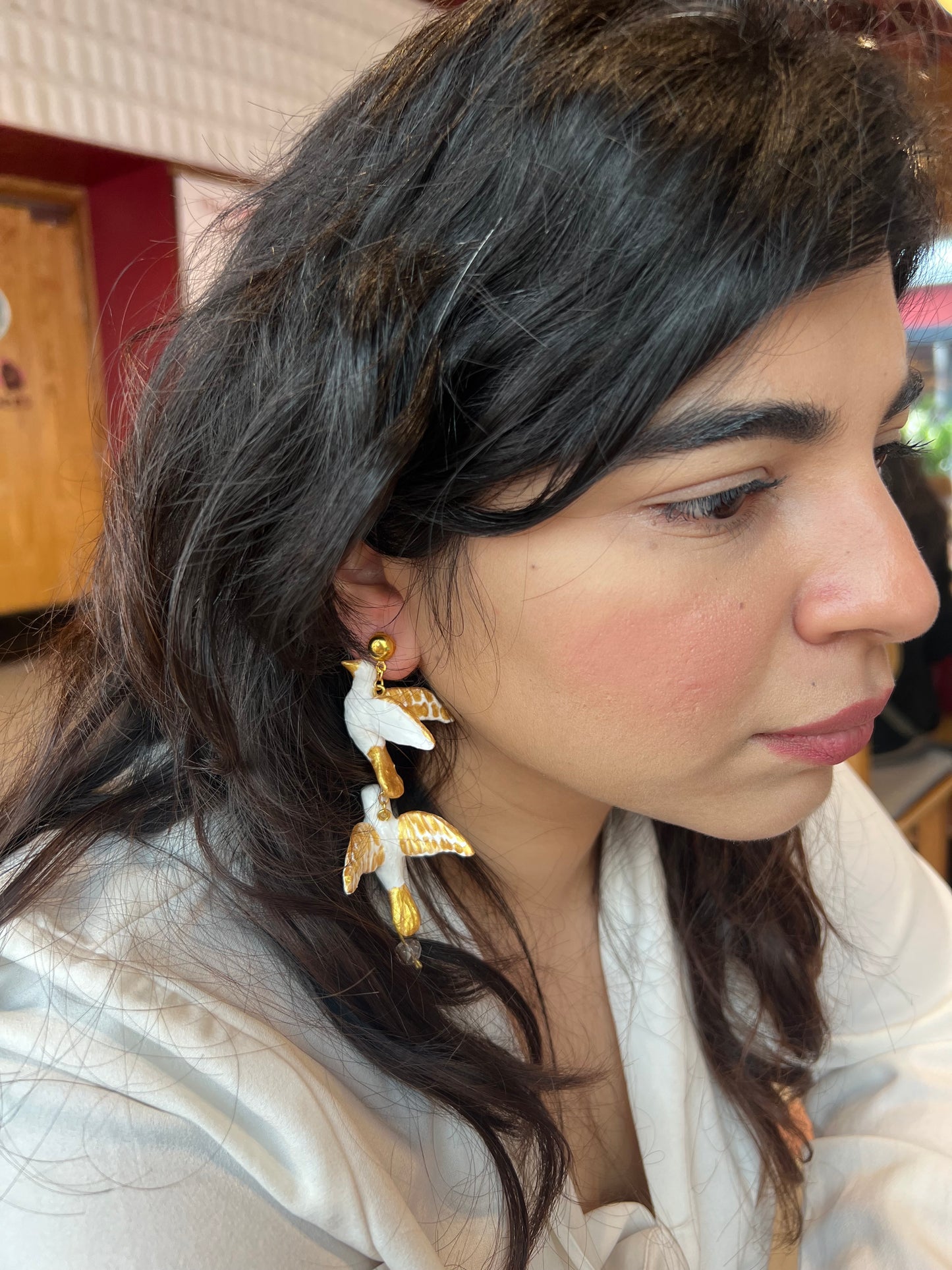 White Dove Danglers
