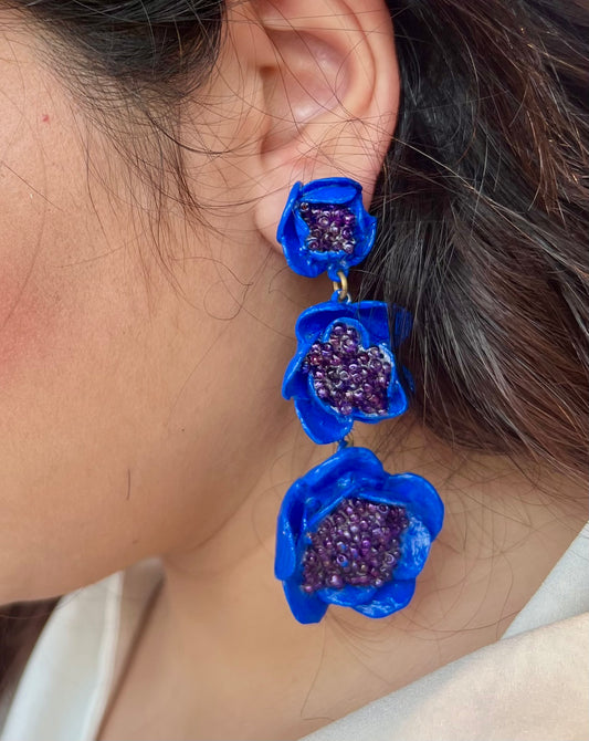 Blue Blossom Danglers
