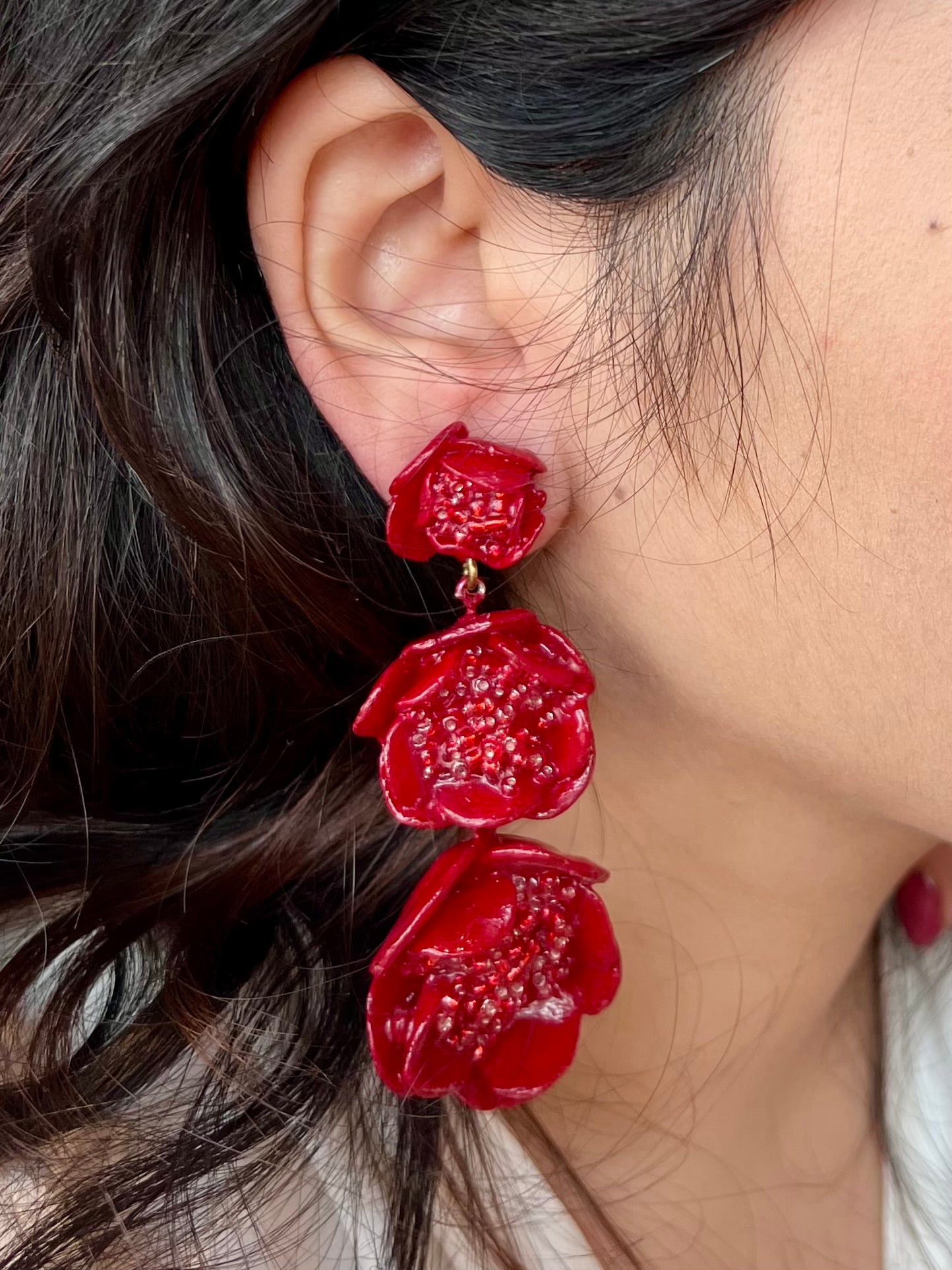 Red Blossom Danglers