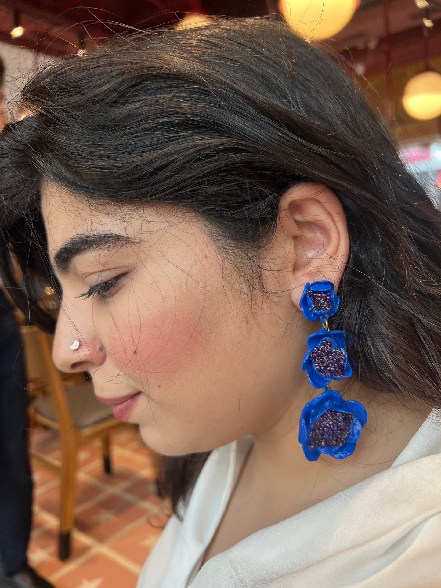 Blue Blossom Danglers