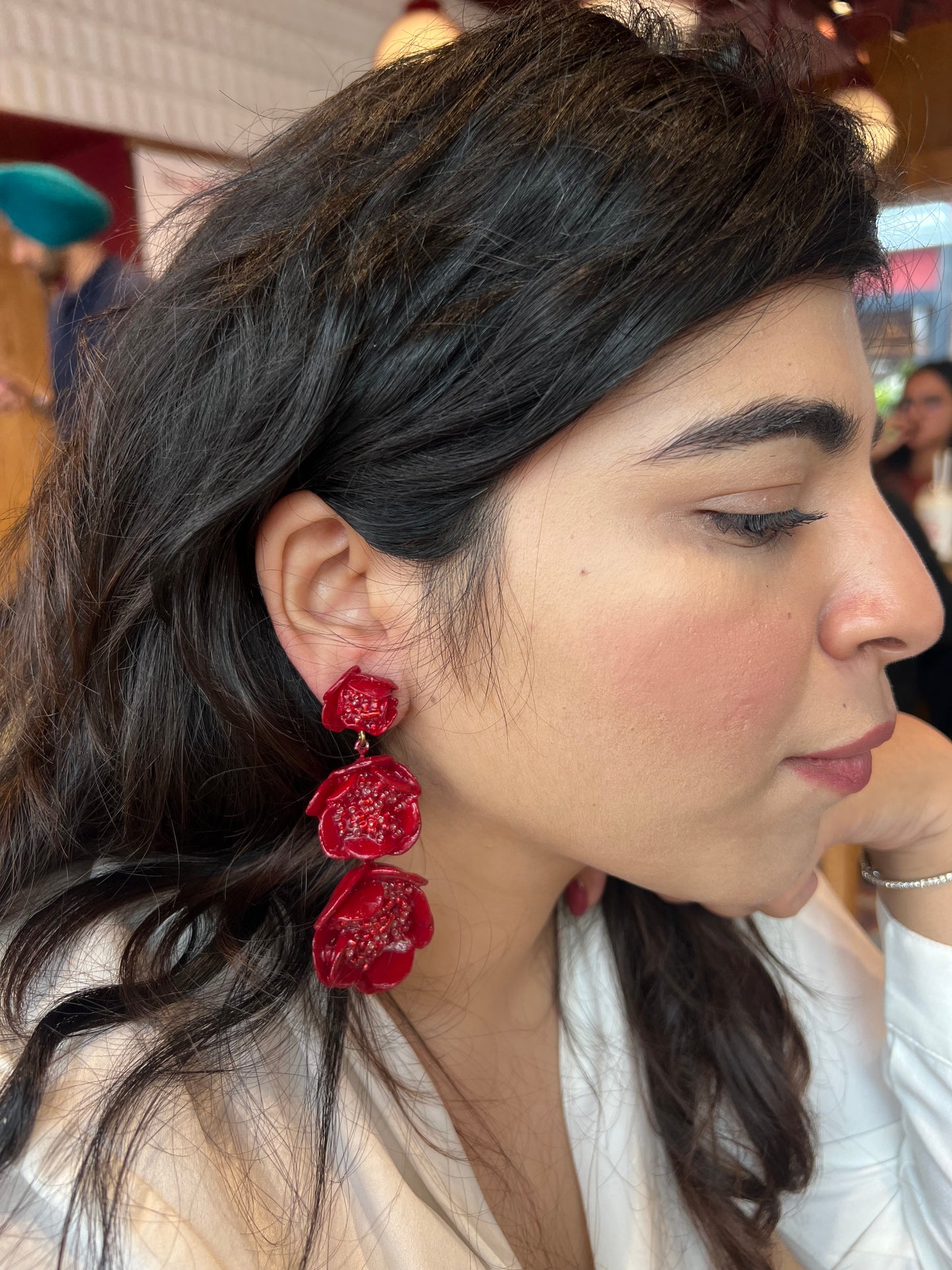 Red Blossom Danglers